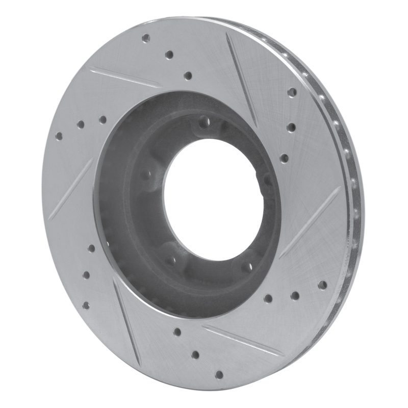 Toyota Tacoma Brake Rotor (1) - Front Left - R1 Concepts - Drilled & Slotted - Silver - `95-`04